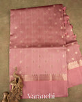Dusty Pink Pure Dupion Silk Saree