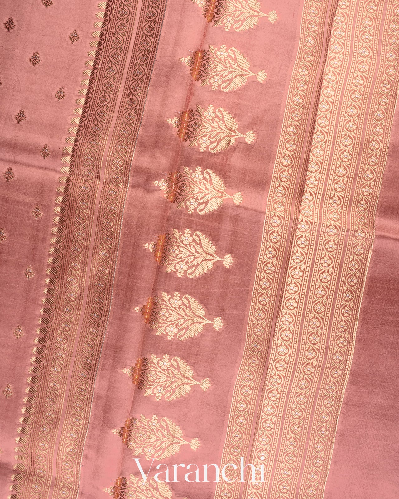 Dusty Pink Pure Dupion Silk Saree