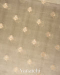 Frosted Sage Pure Dupion Silk Saree