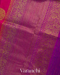 Rani Pink Pure Dupion Silk Handloom Saree