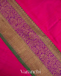 Rani Pink Pure Dupion Silk Handloom Saree