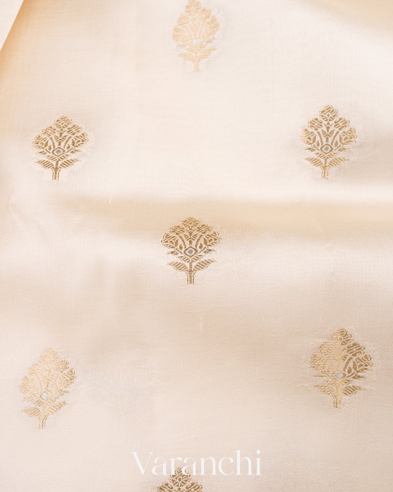 Ivory Pure Dupion Silk Saree