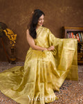 Lemon Yellow Pure Dupion Silk Saree