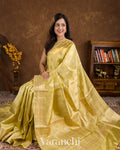 Lemon Yellow Pure Dupion Silk Saree