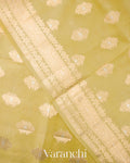 Lemon Yellow Pure Dupion Silk Saree