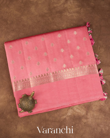 Blush Pink Pure Dupion Silk Saree