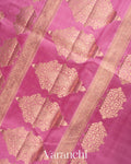 Lotus Pink Pure Dupion Silk Saree
