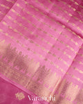 Lotus Pink Pure Dupion Silk Saree