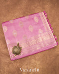 Rose Pink Pure Dupion Silk Saree