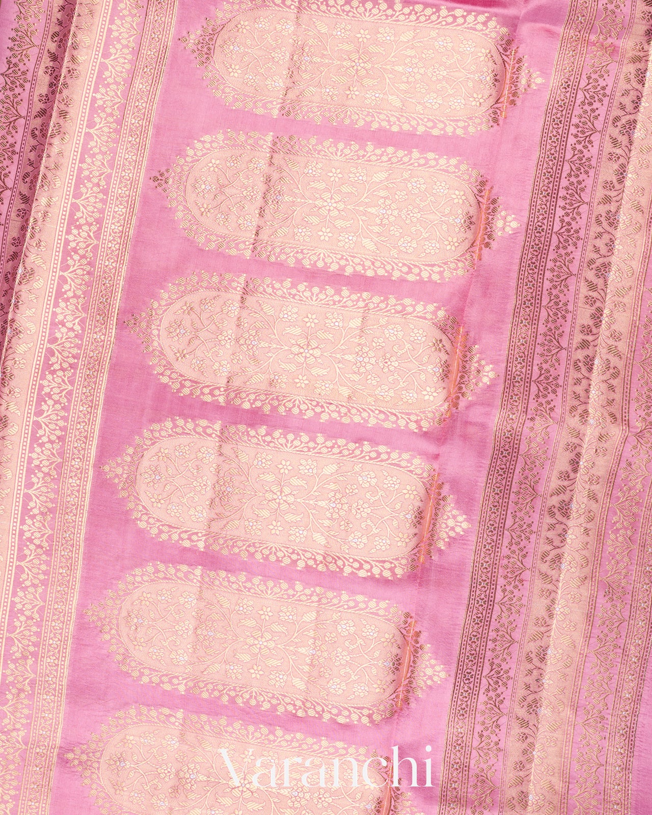 Rose Pink Pure Dupion Silk Saree