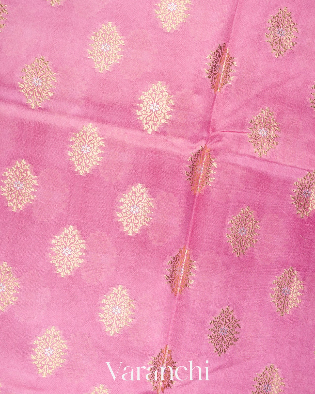 Rose Pink Pure Dupion Silk Saree