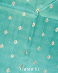 Turquoise Blue Floral Brocade Pure Dupion Silk Saree   