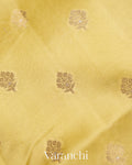 Olive Yellow Pure Dupion Silk Saree
