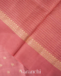 Muted Rose Pink Pure Dupion Silk Saree