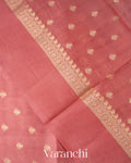 Muted Rose Pink Pure Dupion Silk Saree