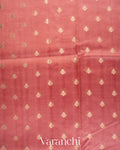 Muted Rose Pink Pure Dupion Silk Saree