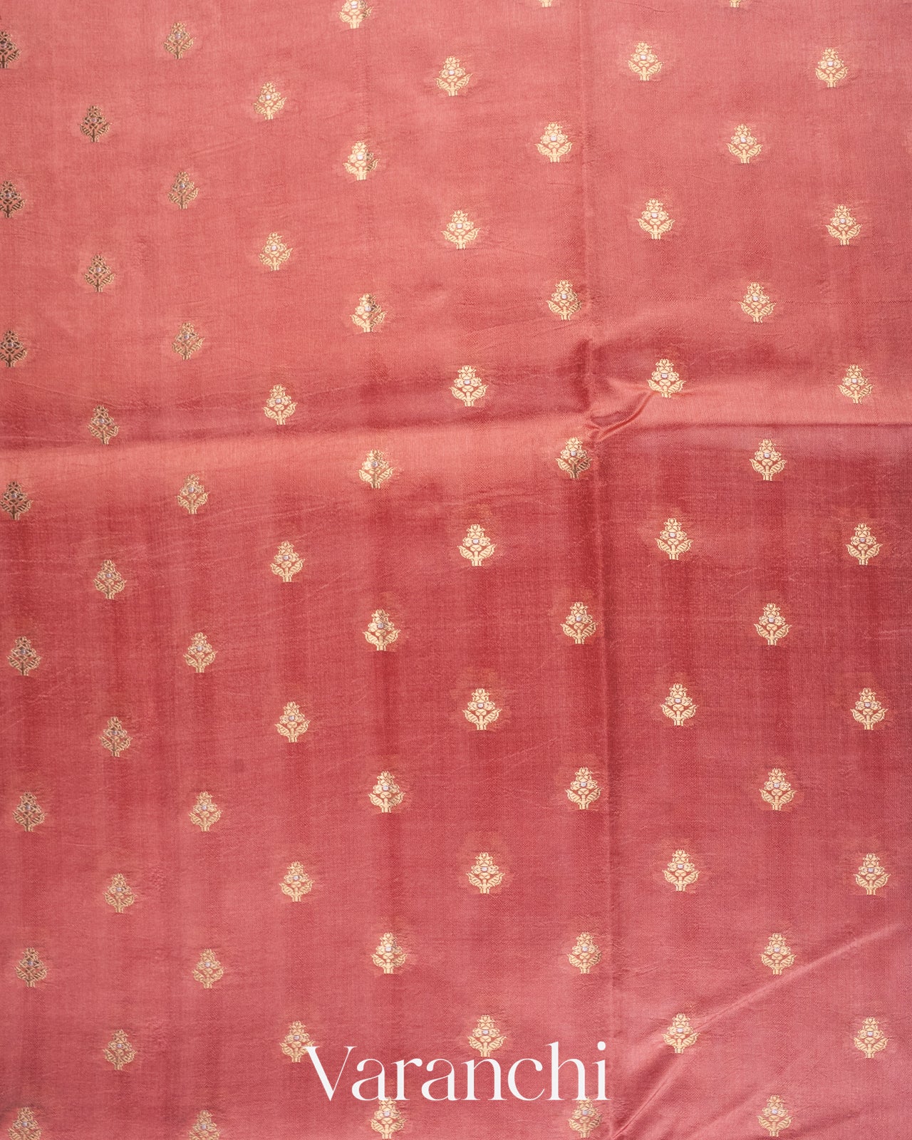 Muted Rose Pink Pure Dupion Silk Saree