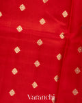 Bright Red Pure Dupion Silk Saree
