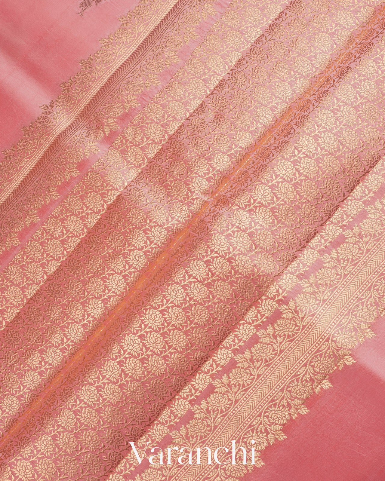 Rose Pink Pure Dupion Silk Saree