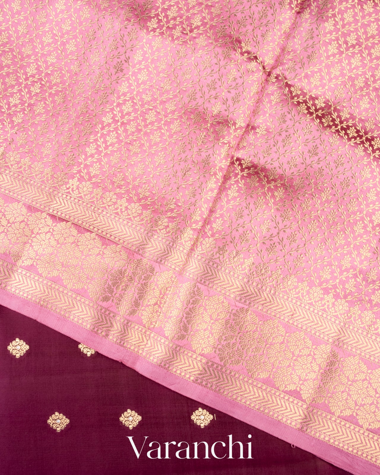 Deep Wine Pure Dupion Silk Saree