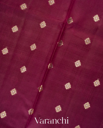 Deep Wine Pure Dupion Silk Saree