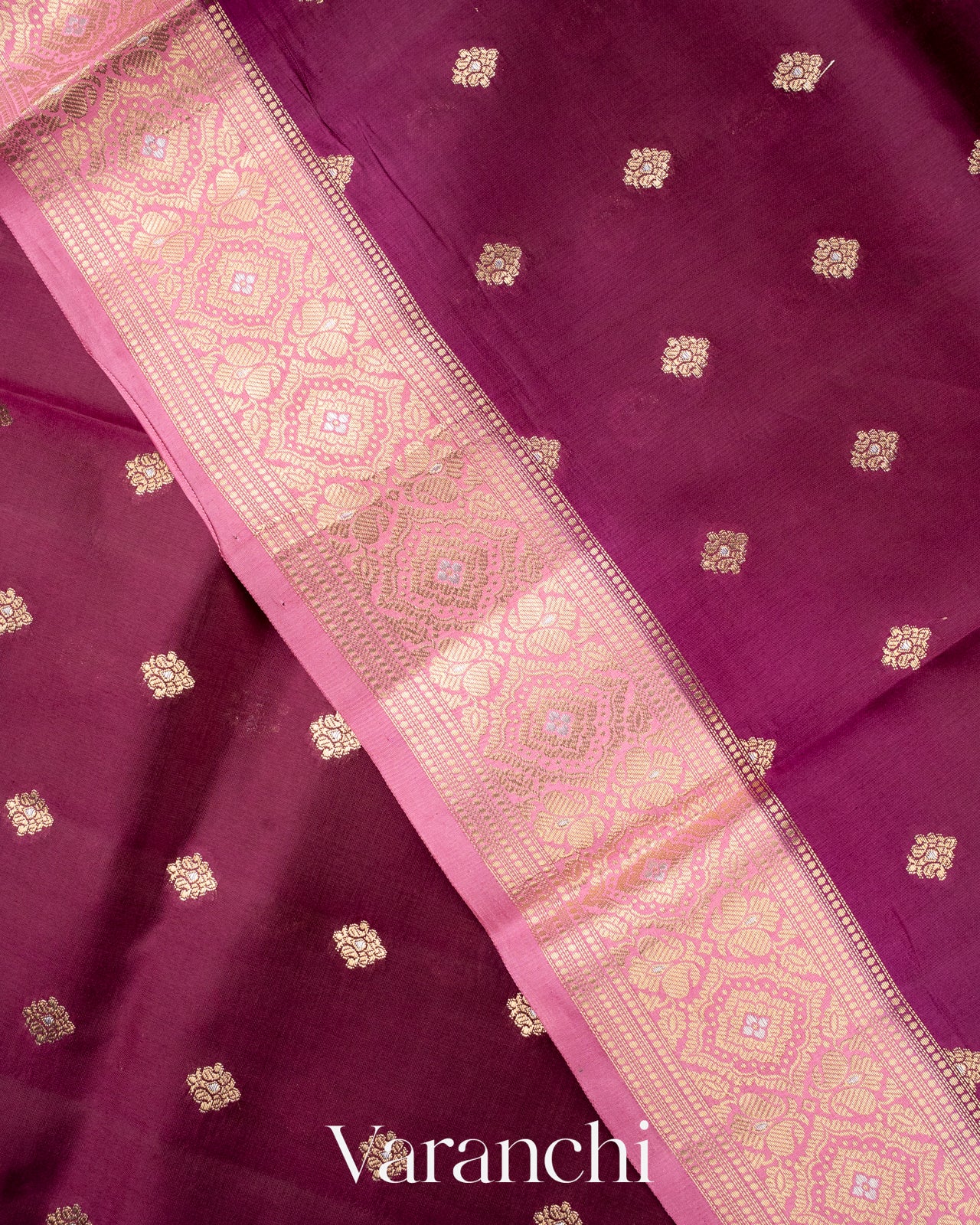 Deep Wine Pure Dupion Silk Saree