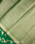 Emerald Green Floral Brocade Pure Dupion Silk Saree