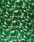 Emerald Green Floral Brocade Pure Dupion Silk Saree