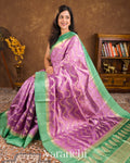 Lavender Creeper Design Pure Dupion Silk Saree
