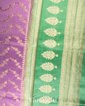 Lavender Creeper Design Pure Dupion Silk Saree