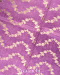 Lavender Creeper Design Pure Dupion Silk Saree