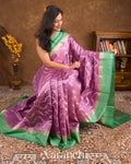 Lavender Creeper Design Pure Dupion Silk Saree