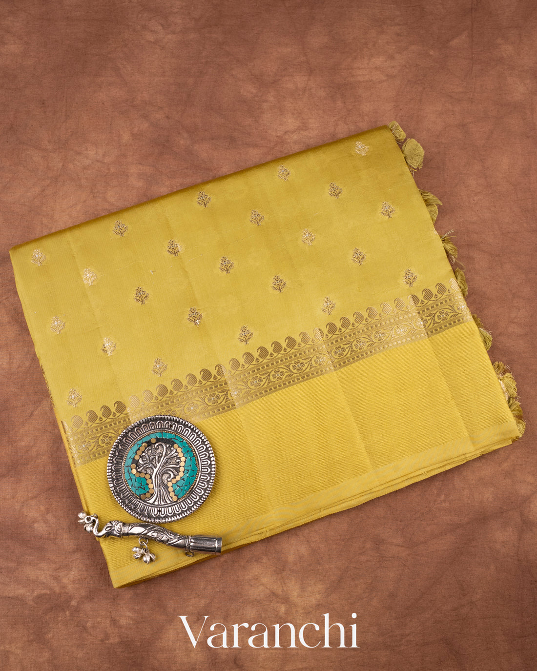 Lemon Yellow Pure Dupion Silk Saree