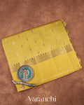 Lemon Yellow Pure Dupion Silk Saree