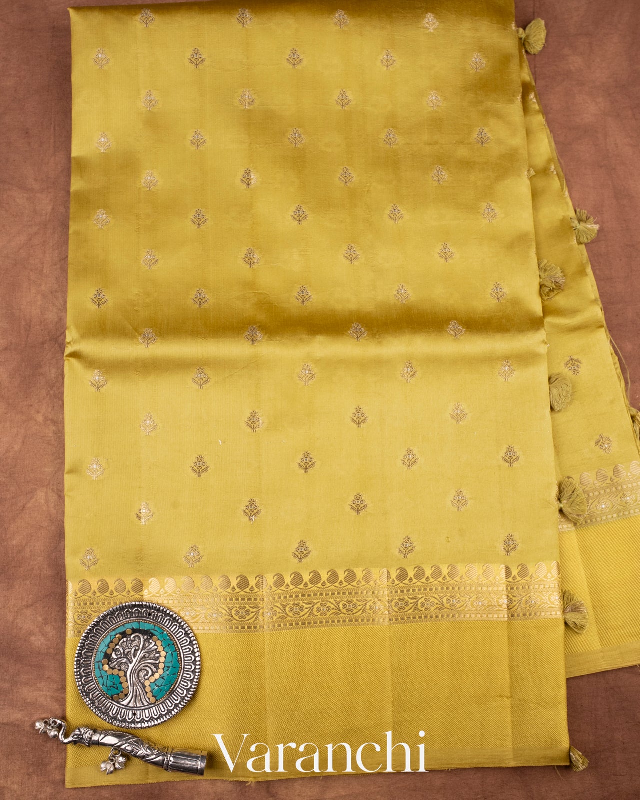 Lemon Yellow Pure Dupion Silk Saree