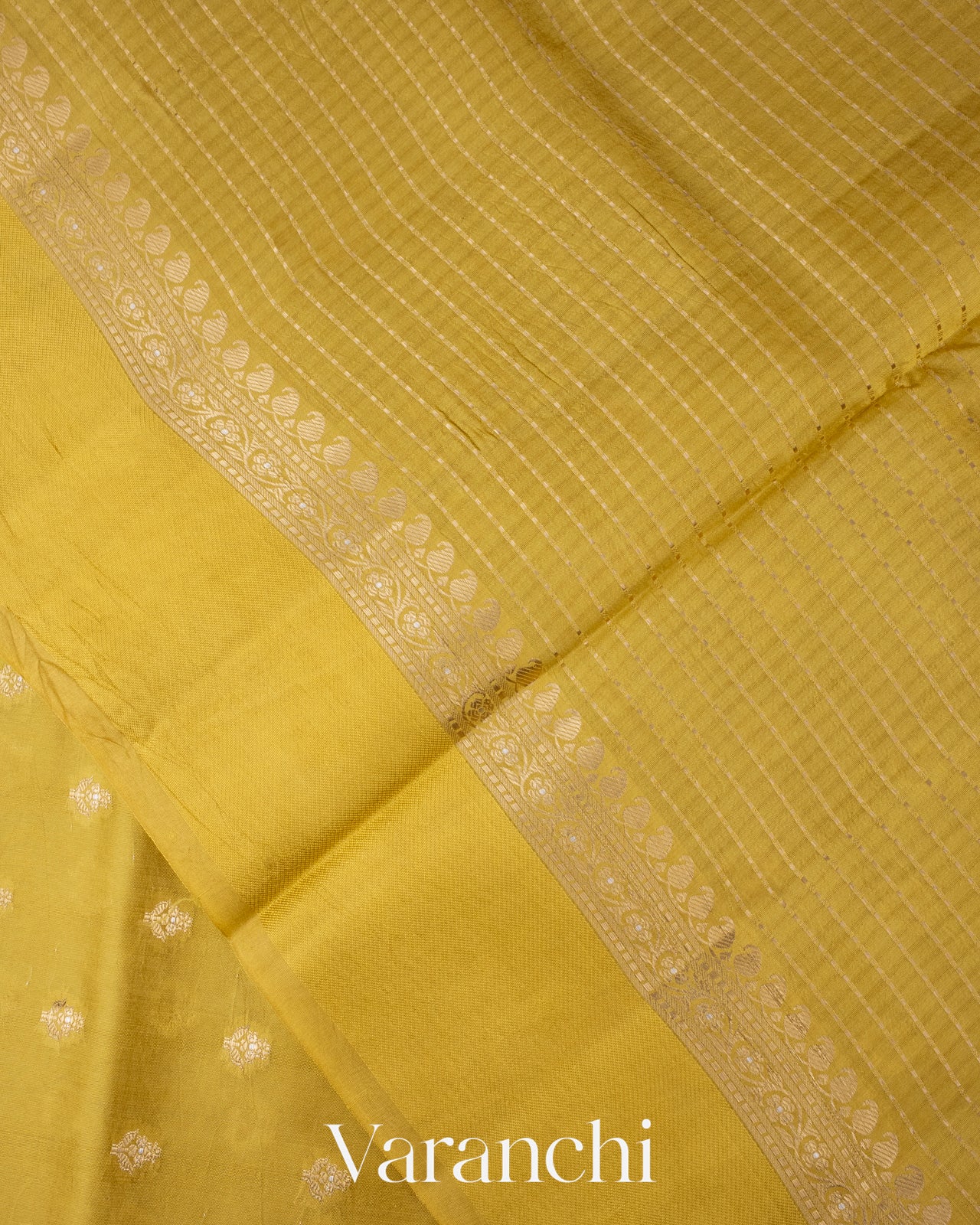 Lemon Yellow Pure Dupion Silk Saree