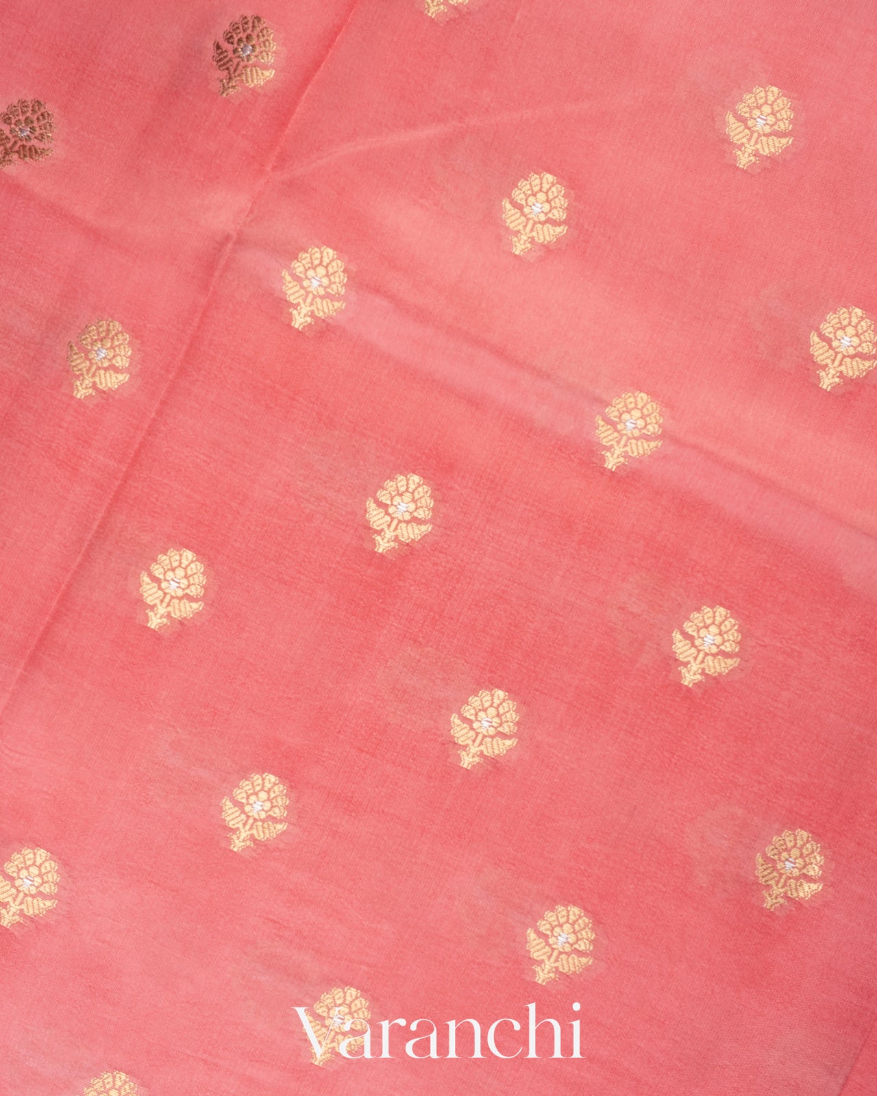 Blush Pink Reverse Scalloped Border Pure Dupion Silk Saree