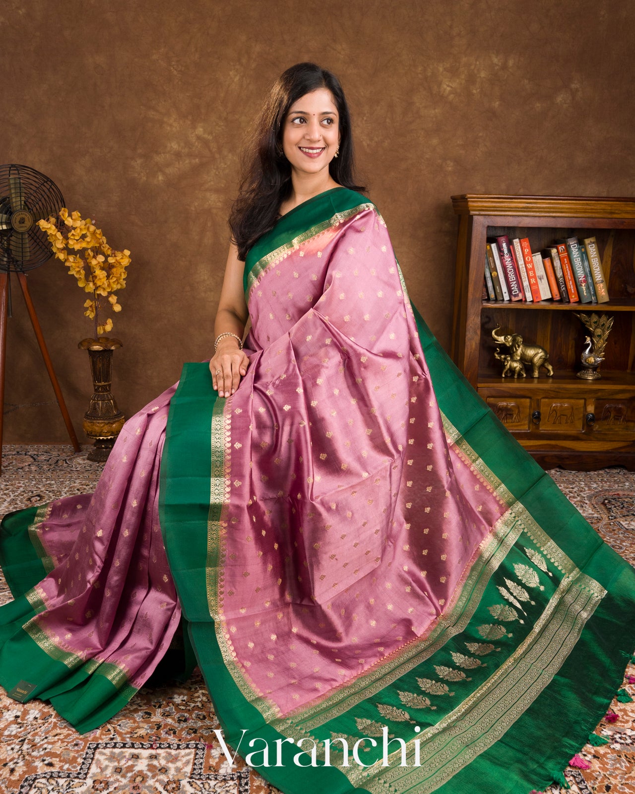 Onion Pink Pure Dupion Silk Saree 