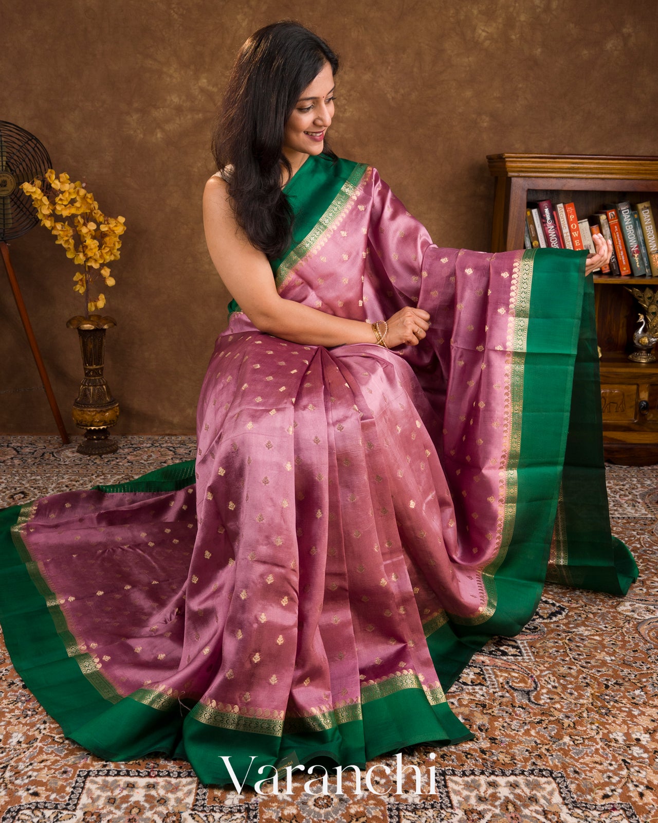 Onion Pink Pure Dupion Silk Saree 