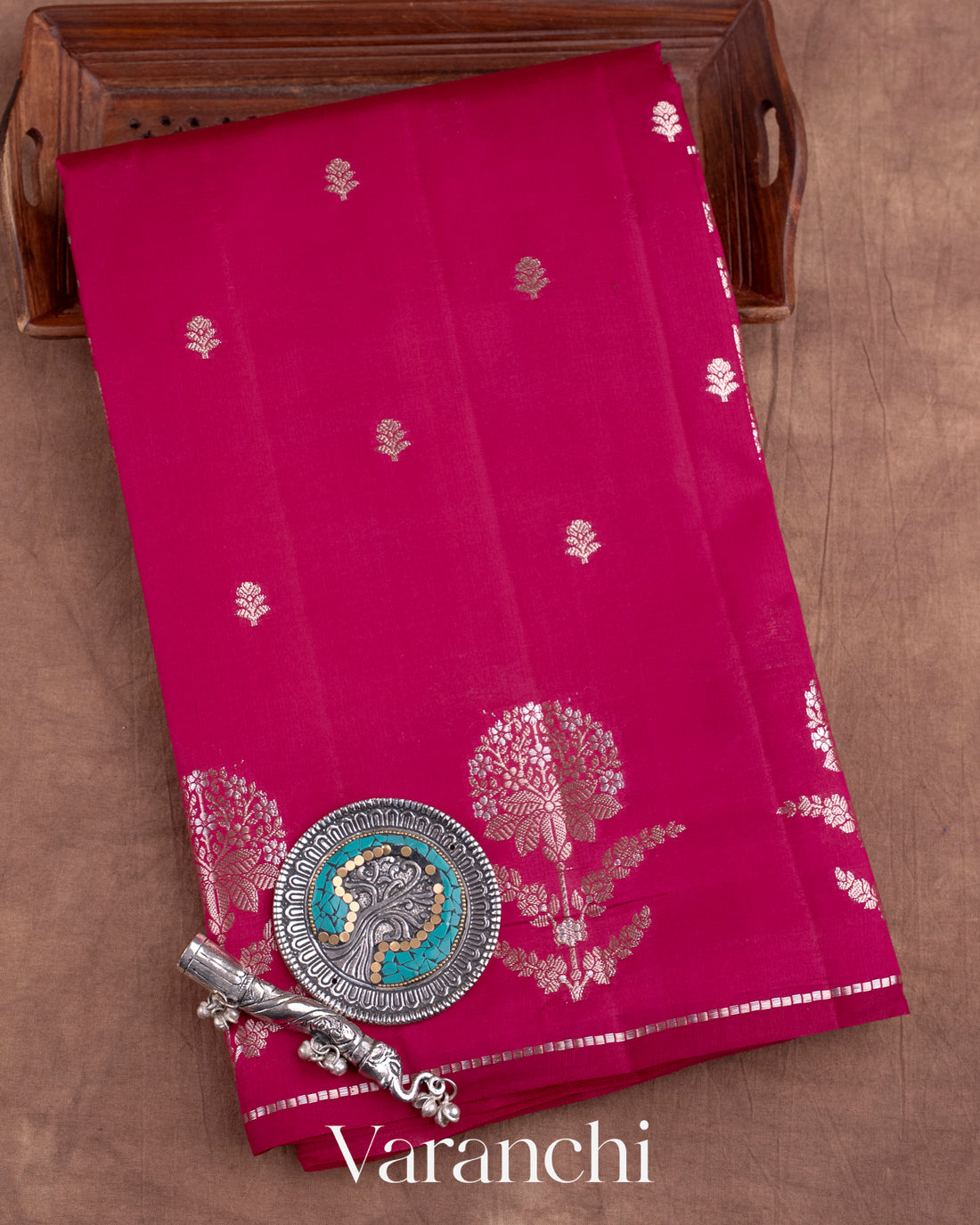 Maharani Pink Pure Dupion Silk Saree