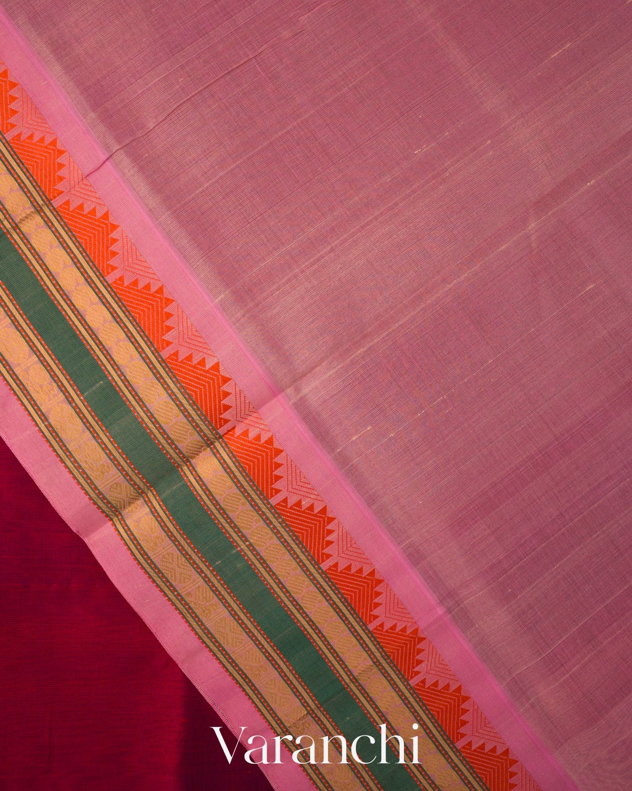 Royal Maroon Pure Kanchipuram Silk Cotton Handloom Saree