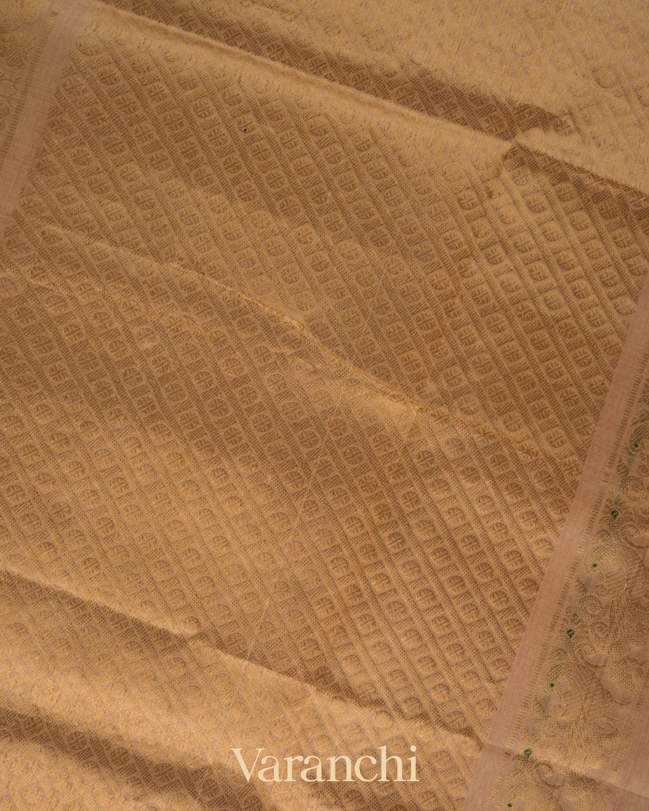 Coral Pink Pure Kanchipuram Silk Cotton Handloom Saree 