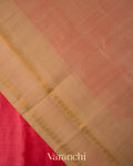 Coral Pink Pure Kanchipuram Silk Cotton Handloom Saree 
