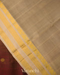 Coffee Brown Rettapett Bordered  Pure Kanchipuram Silk Cotton Saree