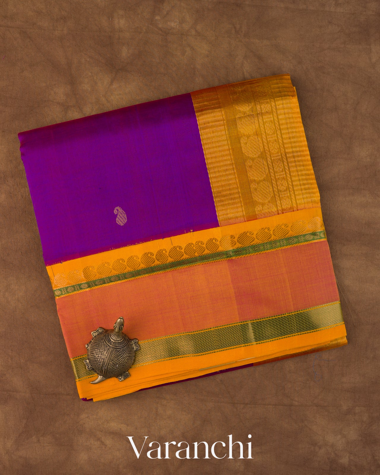 Deep Purple Pure Kanchipuram Silk Cotton Handloom Saree 