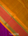 Deep Purple Pure Kanchipuram Silk Cotton Handloom Saree 