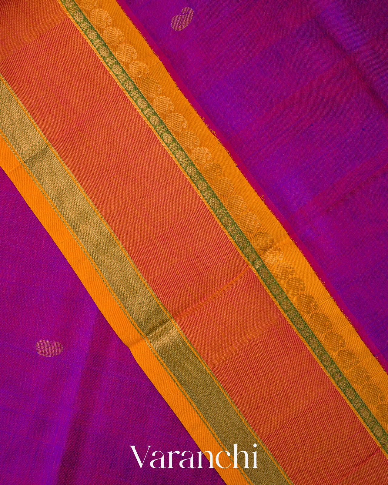 Deep Purple Pure Kanchipuram Silk Cotton Handloom Saree 