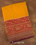 Turmeric Yellow Pure Crepe Silk Handloom Saree