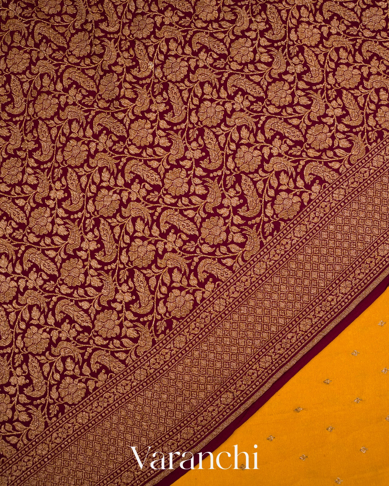 Turmeric Yellow Pure Crepe Silk Handloom Saree