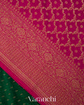 Bottle Green Pure Crepe Silk Handloom Saree 
